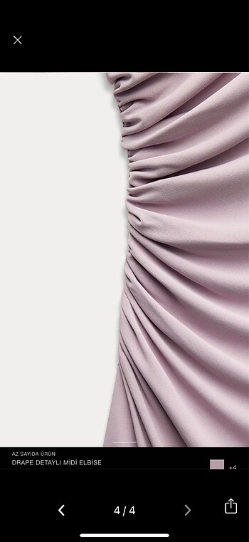 Zara ZARA DRAPE DETAYLI MİDİ ELBİSE