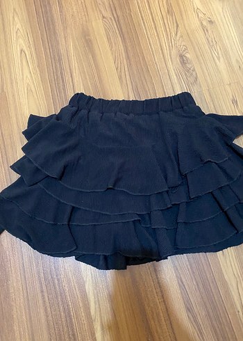 Koton Kadın Siyah Mini Etek Volanlı Rahat Kesim