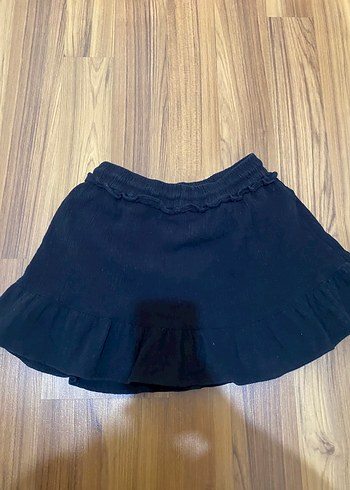 s Beden siyah Renk Siyah Mini Etek, Fırfırlı, Rahat Kesim