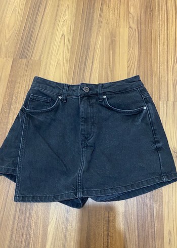 s Beden Siyah Mini Kadın Denim Şort