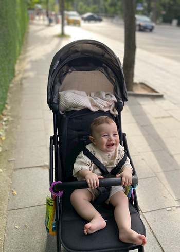 Gri bebek arabası - Görsel 2