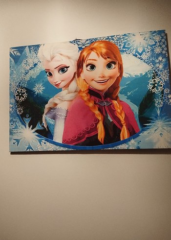 Parlak Çok Renkli Elsa ve Anna tablo - Görsel 2