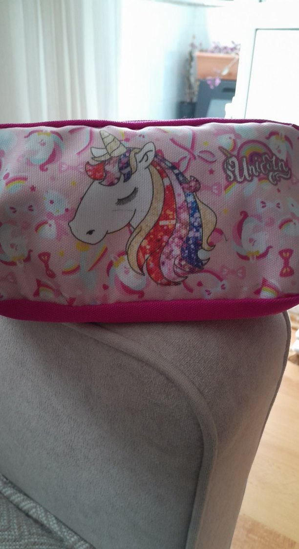 Pembe Unicorn Desenli Çocuk Okul Çantası - Görsel 2