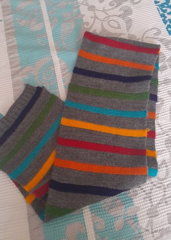 Çok Renkli Çizgili çocuk Atkı - Görsel 2