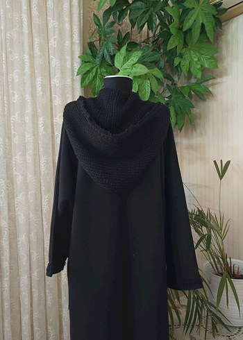 Düğmeli Uzun Siyah  Kadın Kaban - Görsel 4