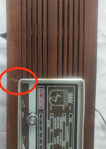 Çil durumda antika Balkan M-1005-L Kısa-Orta-Uzun radyo - Görsel 10