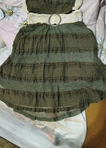 Kemerli Haki Midi Etek - Görsel 5