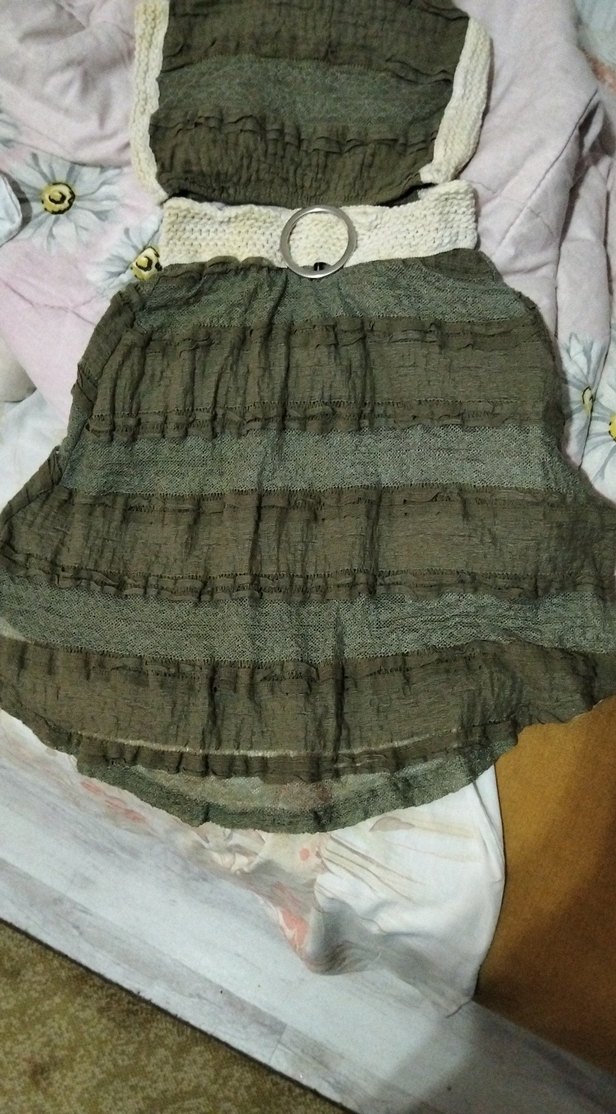 Kemerli Haki Midi Etek - Görsel 5