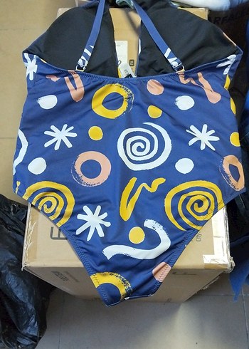 Buckle detaylı çok renkli bohem mayo - Görsel 3