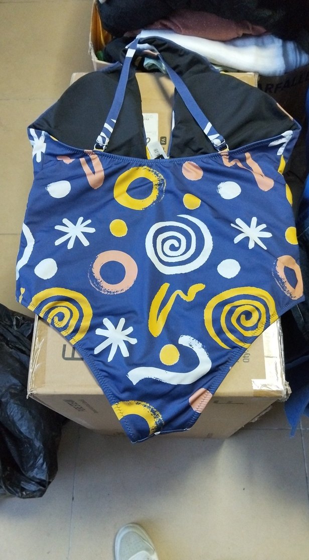 Buckle detaylı çok renkli bohem mayo - Görsel 3