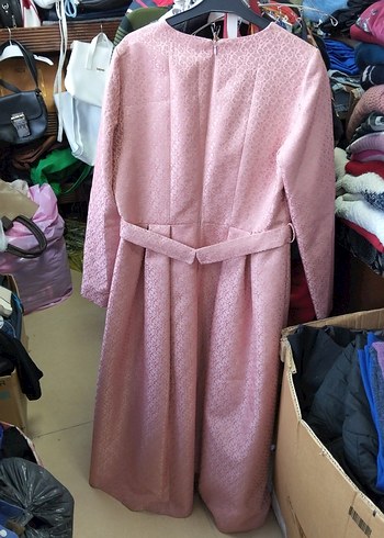 Pembe Uzun Kollu Normcore Kadın Elbise - Görsel 3