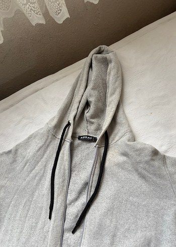 Gri Kapüşonlu Fermuarlı Erkek Sweatshirt - Görsel 2