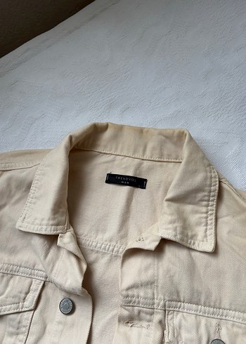 Bej Düğmeli Unisex Kot Ceket - Görsel 2