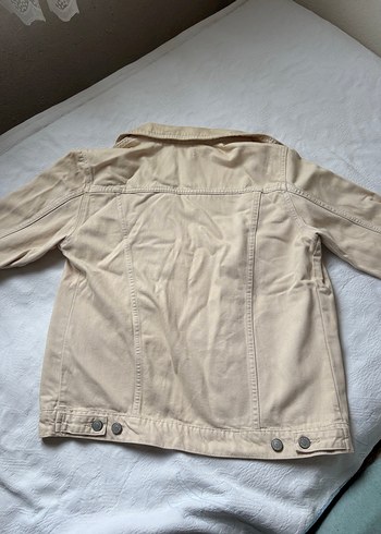 Bej Düğmeli Unisex Kot Ceket - Görsel 4