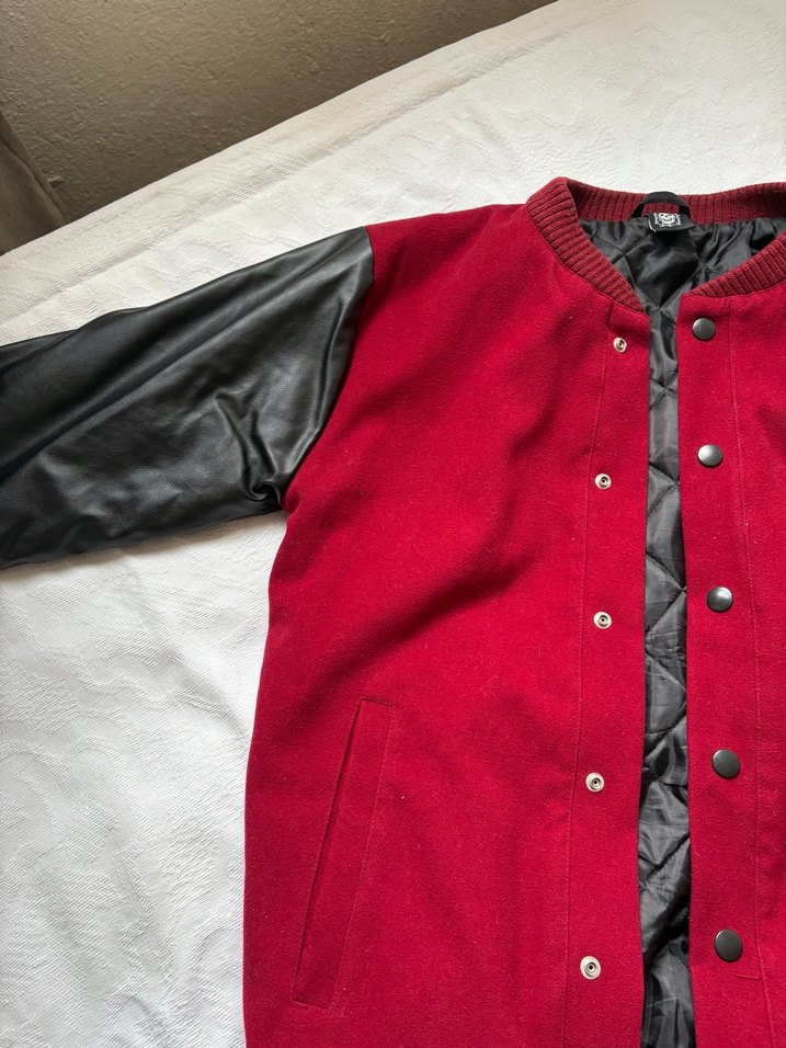 Bordo Düğmeli Street Wear Erkek Ceket - Görsel 4