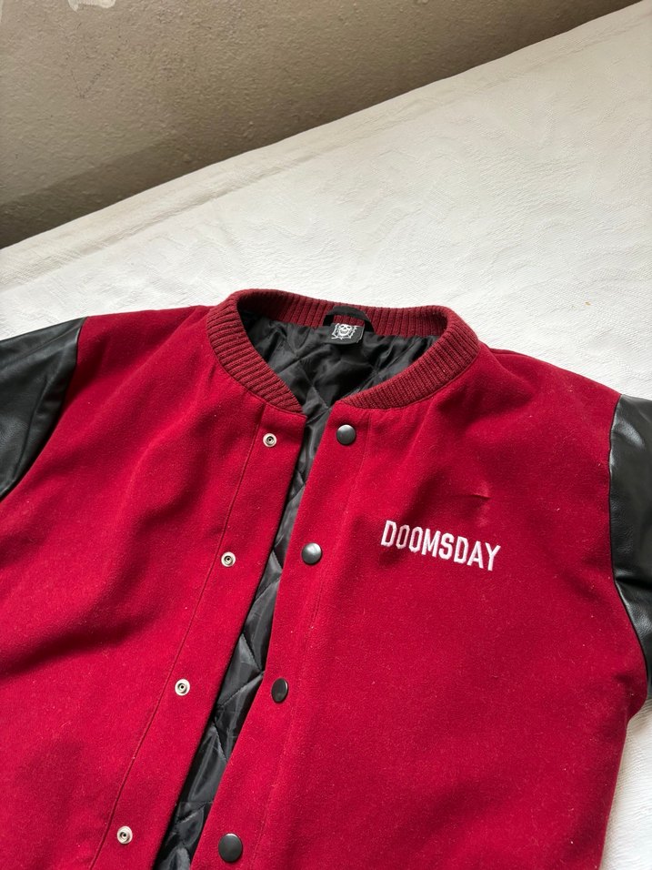 Bordo Düğmeli Street Wear Erkek Ceket - Görsel 2