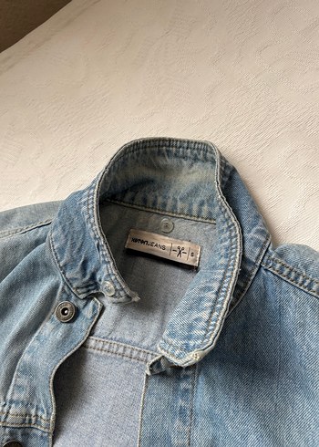 Erkek Mavi Denim Ceket, Düğmeli, Salaş Kesim - Görsel 2