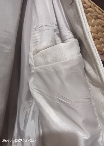 Düğmeli Beyaz Süet erkek Ceket - Görsel 4