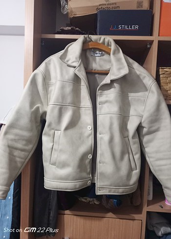 Düğmeli Beyaz Süet erkek Ceket - Görsel 2