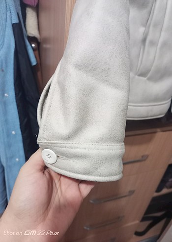 Düğmeli Beyaz Süet erkek Ceket - Görsel 5
