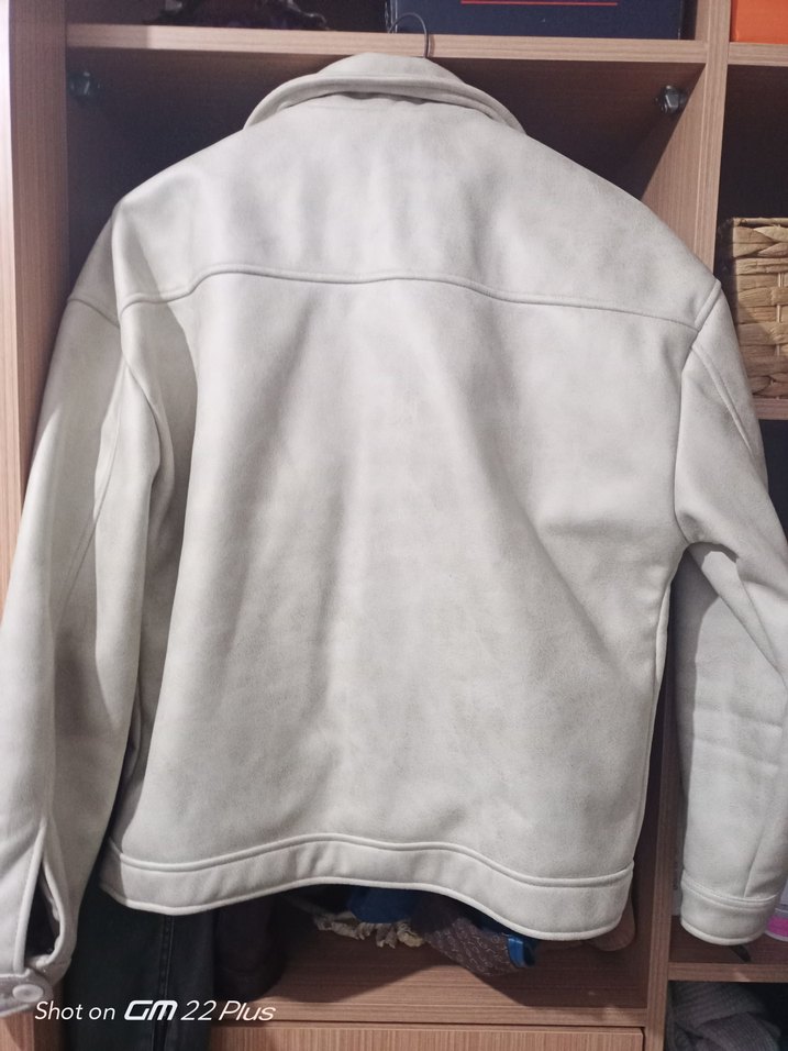 Düğmeli Beyaz Süet erkek Ceket - Görsel 3