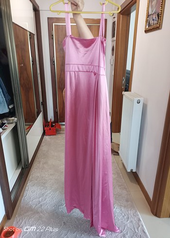 EMIR BELA Pembe Drapeli Uzun Abiye Elbise - Görsel 6