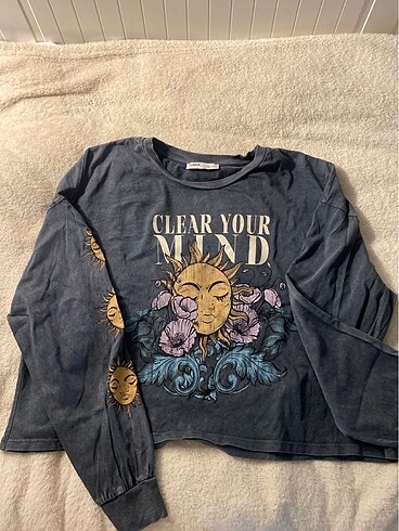 pull&bear desen baskılı sweatshirt