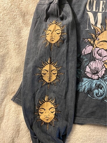 m Beden pull&bear desen baskılı sweatshirt