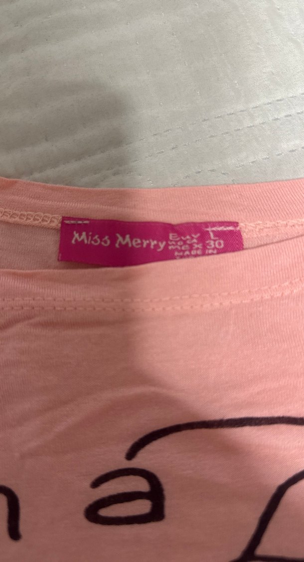 Kız Çocuk Pembe Baskılı Kısa Kollu Tişört - Görsel 2