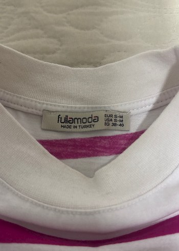 Kız Çocuk Pembe Çizgili Tişört - Görsel 3