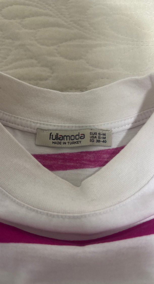 Kız Çocuk Pembe Çizgili Tişört - Görsel 3