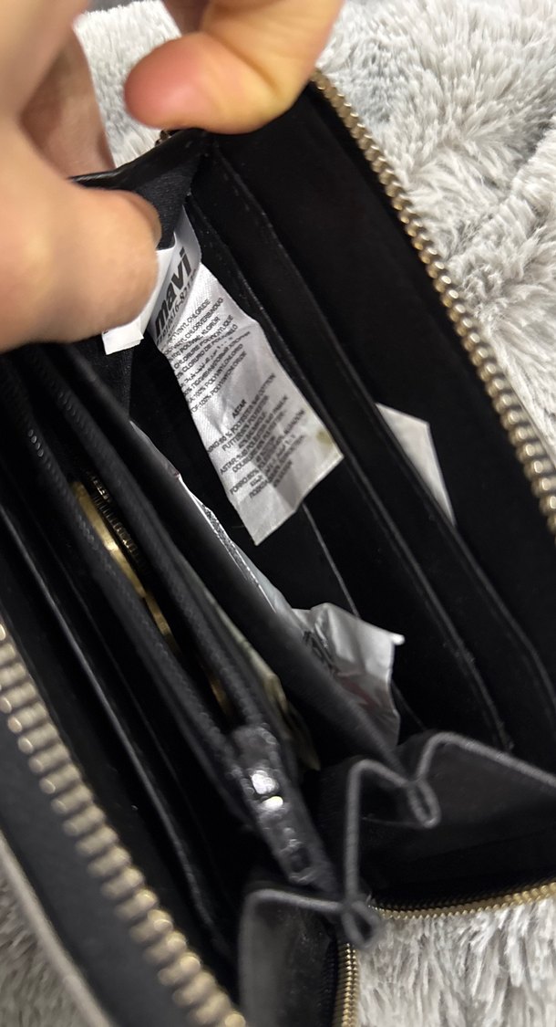 Gri Deri Kadın Cüzdanı, Kürk Detaylı - Görsel 4