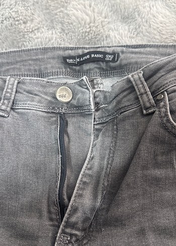 Gri Rahat Kesim Kadın Kot Pantolon - Görsel 3