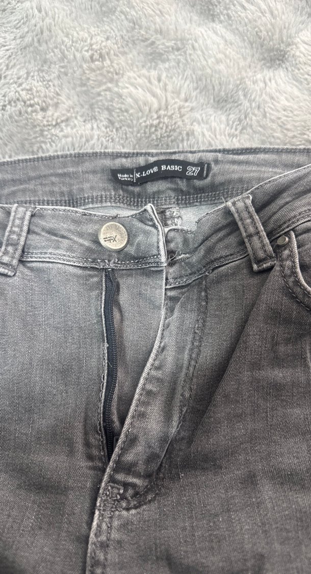 Gri Rahat Kesim Kadın Kot Pantolon - Görsel 3