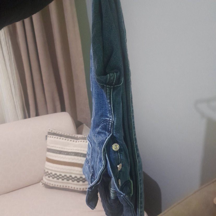 Düğmeli Mavi erkek  Midi Kot Pantolon - Görsel 3