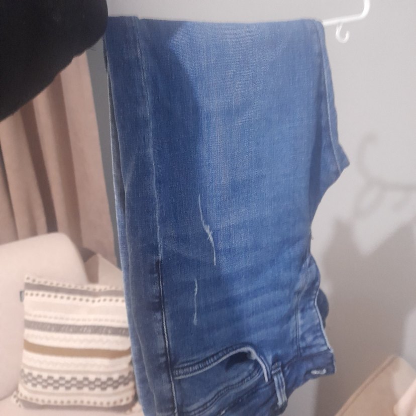 Düğmeli Mavi erkek  Midi Kot Pantolon - Görsel 2