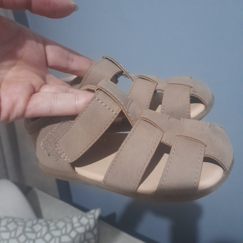 H&M erkek Çocuk Bej Cırtcırtlı Terlik - Görsel 5