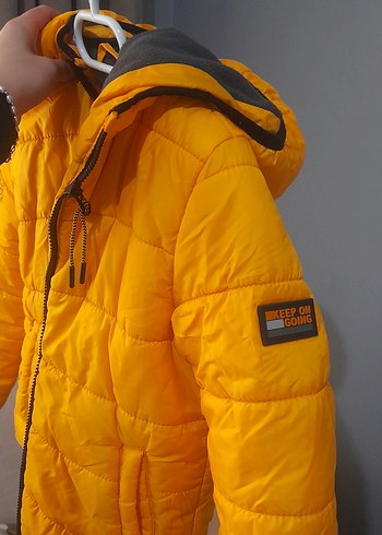 Sarı Fermuarlı Erkek Çocuk Mont - Görsel 4