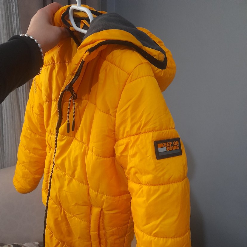 Sarı Fermuarlı Erkek Çocuk Mont - Görsel 4