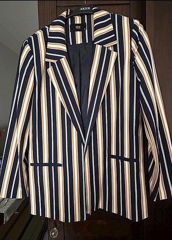 Çizgili Kadın Blazer Ceket