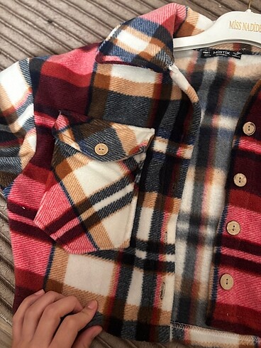 xs Beden bordo Renk Kışlık oduncu crop gömlek