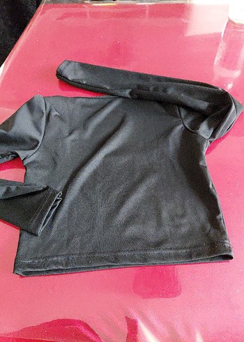 Uzun Kollu Siyah #Crop Top - Görsel 3