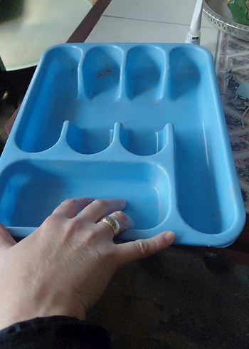 Açık Mavi Plastik Çatal Kaşık Düzenleyici - Görsel 2