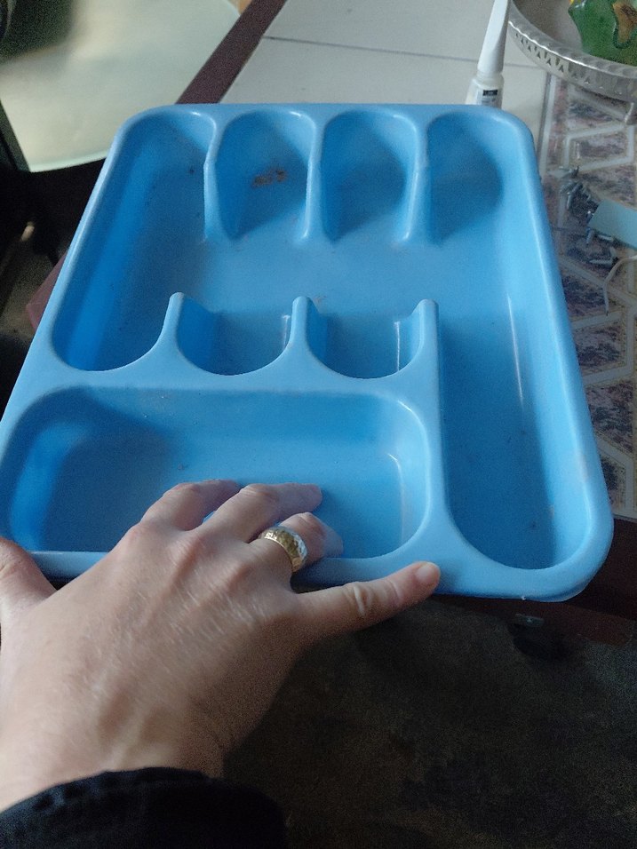 Açık Mavi Plastik Çatal Kaşık Düzenleyici - Görsel 2