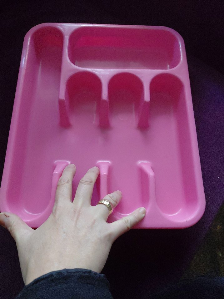 Koyu Pembe Plastik Çatal Kaşık Düzenleyici - Görsel 2