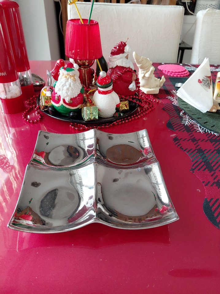 Parlak Gümüş Bölmeli Servis Tabağı - Görsel 5