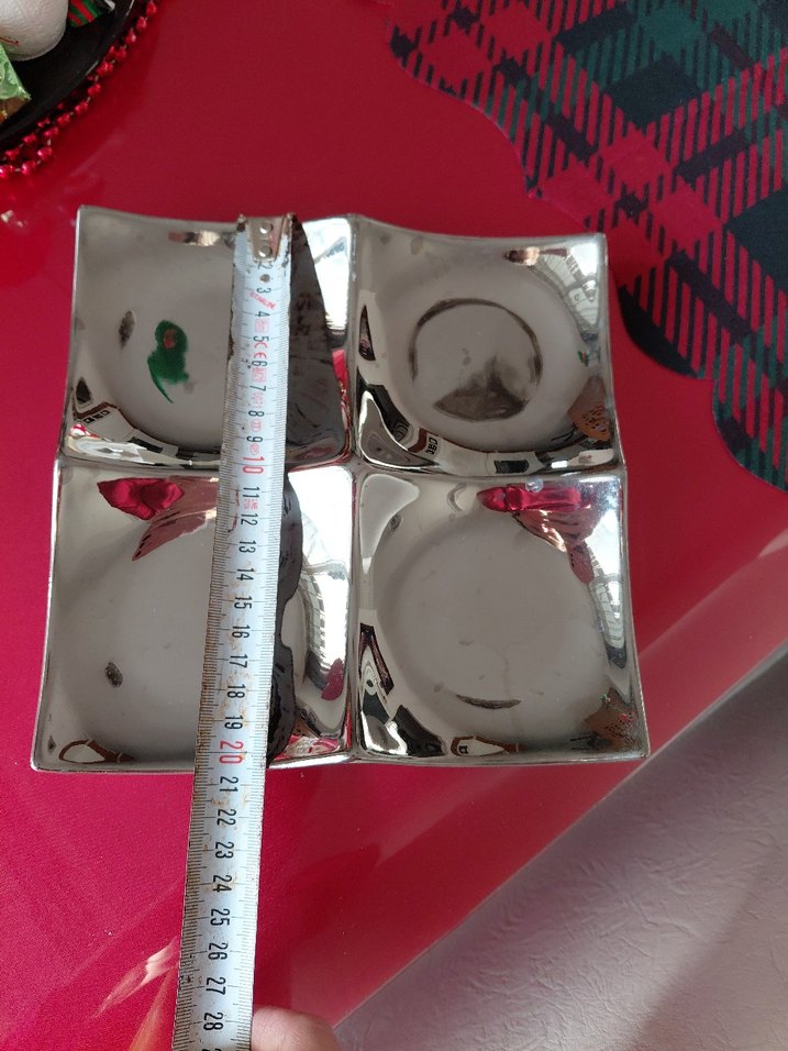 Parlak Gümüş Bölmeli Servis Tabağı - Görsel 3