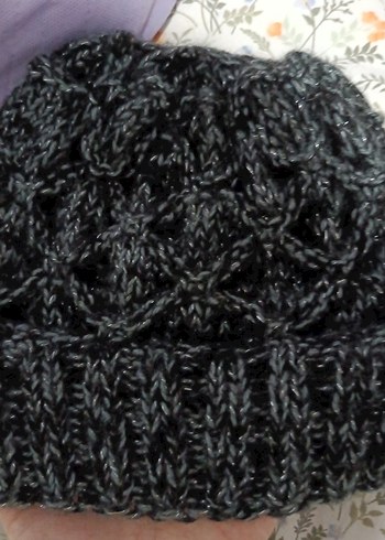 Gri El Örgüsü Kadın Bere - Görsel 2