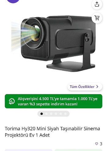 Torima HY320 Mini Siyah Taşınabilir Projektör