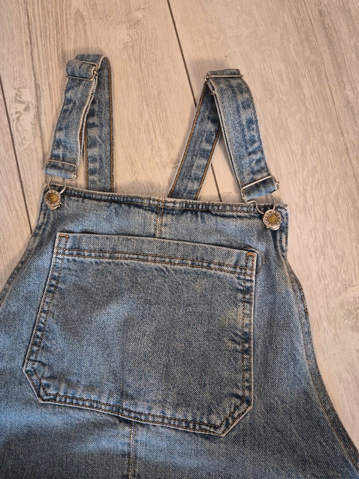 Kadın Mavi Denim Midi Salopet - Görsel 2